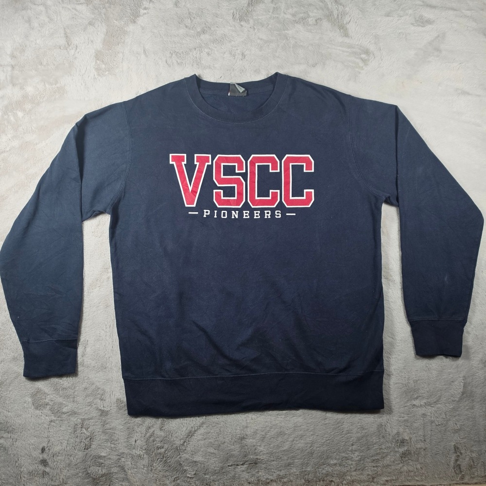 MV Sport VSCC Pioneers Sweatshirt‎ Mens Large Navy Blue Crewneck Collegiate